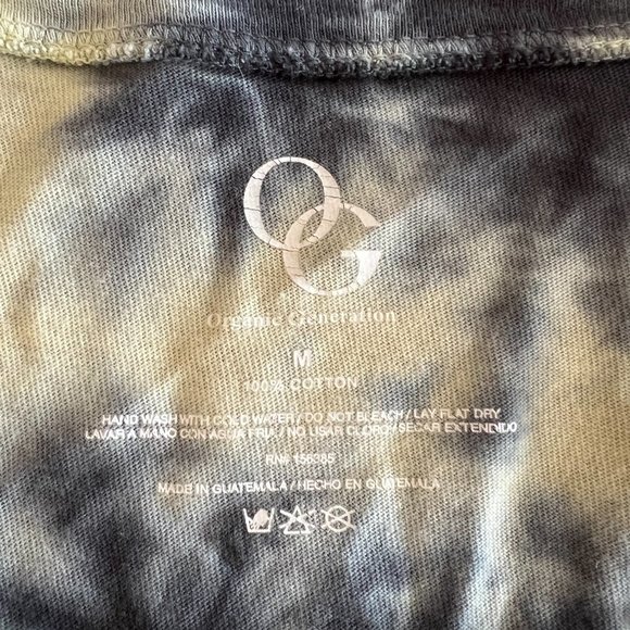 Tye Dye Long Sleeve Cropped Shirt Size M Organic Generation - Picture 2 of 3